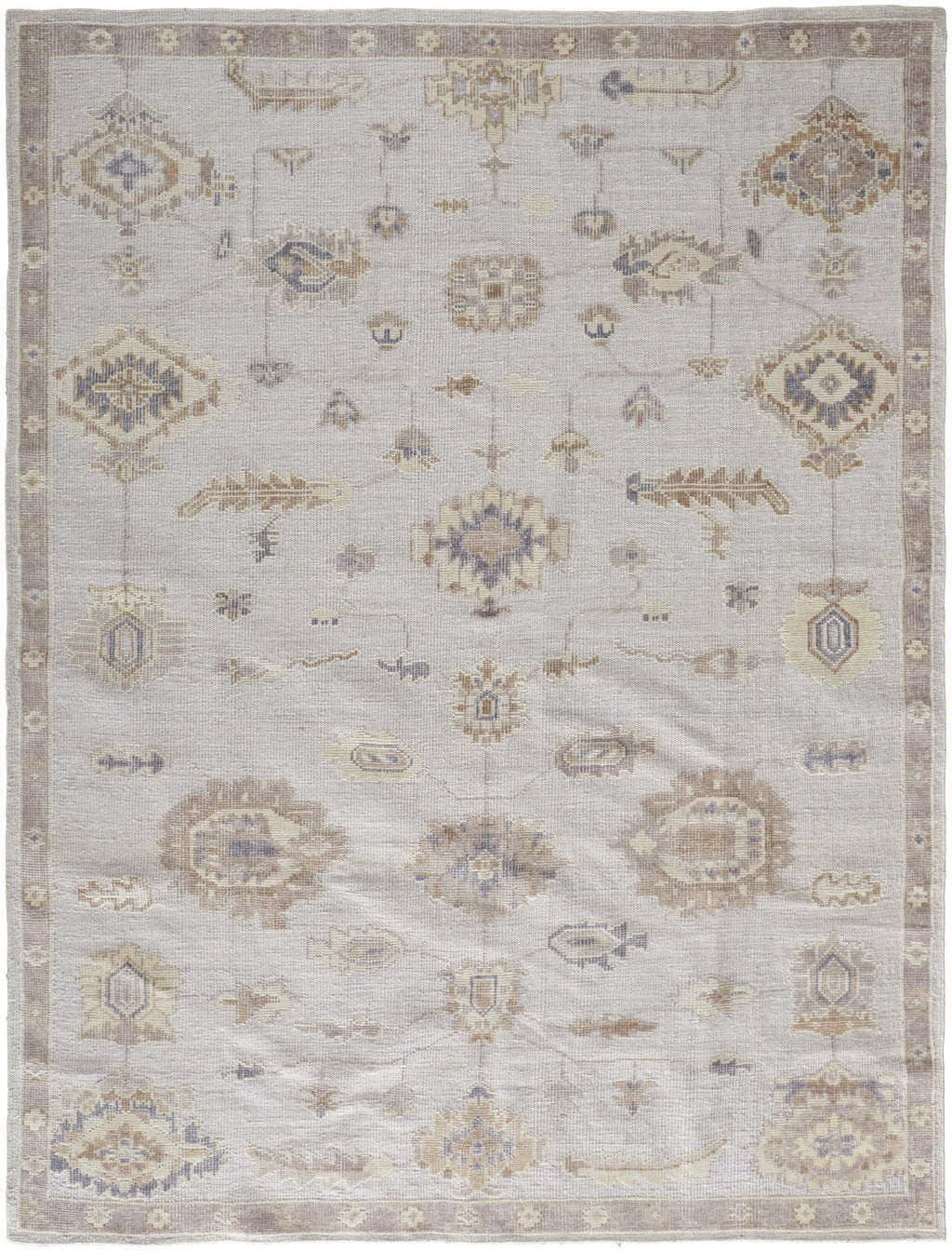 HomeRoots 514973 9 x 12 ft. Ivory & Orange Floral Hand Knotted Stain Resistant Rectangle Area Rug
