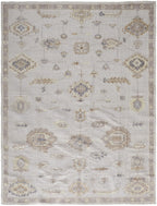 HomeRoots 514973 9 x 12 ft. Ivory & Orange Floral Hand Knotted Stain Resistant Rectangle Area Rug
