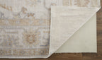 HomeRoots 514973 9 x 12 ft. Ivory & Orange Floral Hand Knotted Stain Resistant Rectangle Area Rug