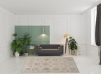 HomeRoots 514993 8 x 10 ft. Tan & Brown Floral Hand Knotted Stain Resistant Rectangle Area Rug