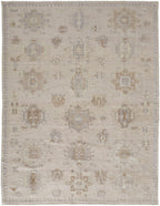 HomeRoots 514994 9 x 12 ft. Tan & Brown Floral Hand Knotted Stain Resistant Rectangle Area Rug