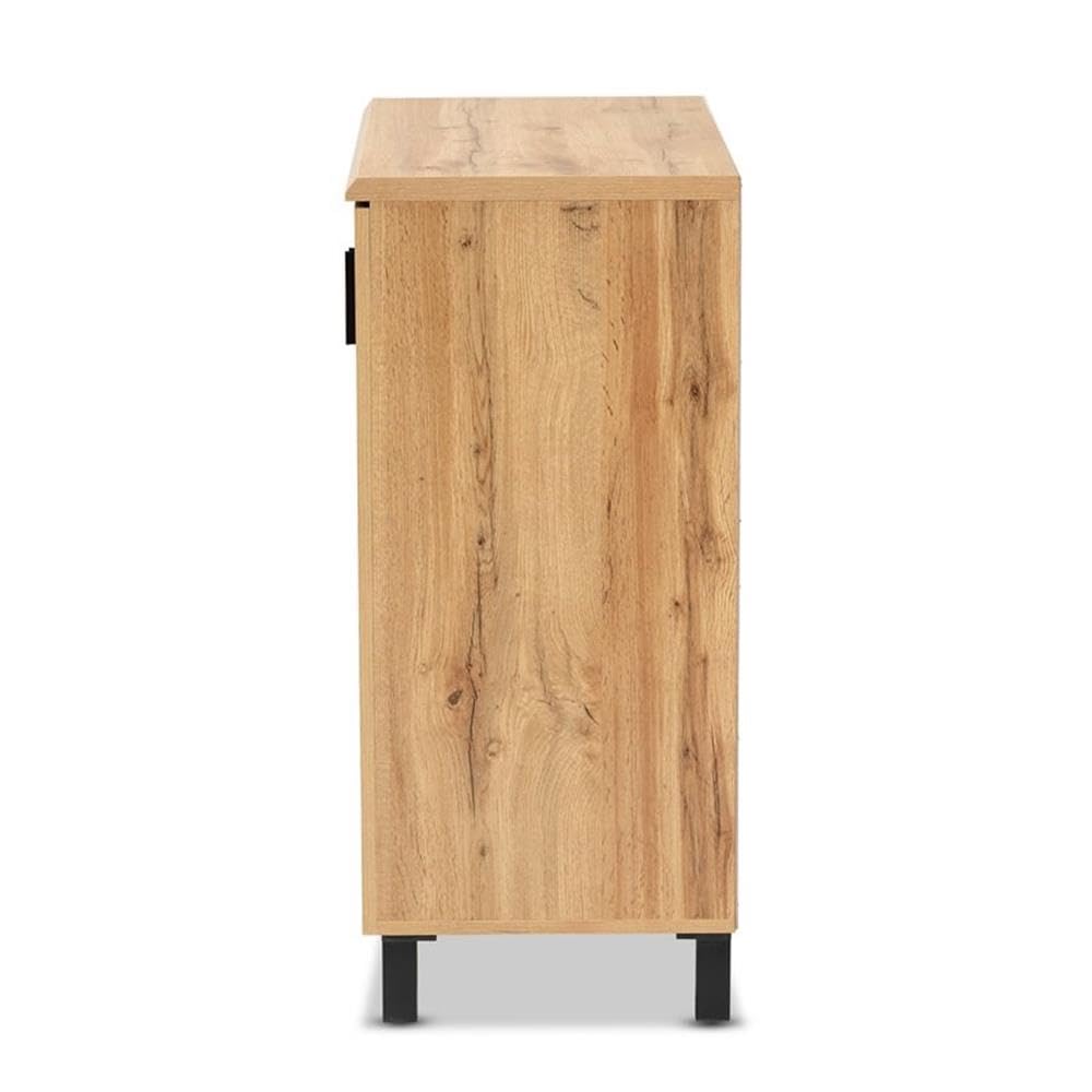 Baxton Studio Patterson Modern and Contemporary Oak Brown Finished Wood 2-Door Kitchen Storage Cabinet