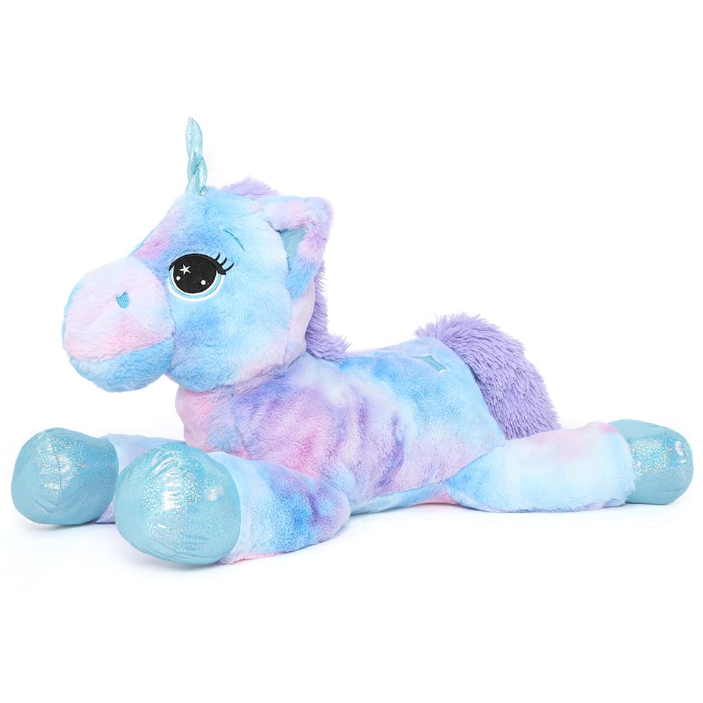 Muiteiur Big Unicorn Stuffed Animal, Soft Unicorn Plush Pillow, Giant Stuffed Unicorn Plush Toy Gift For Girls Birthday Decorati