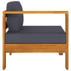 vidaXL Outdoor Middle Sofa with Armrest – Dark Gray, Durable Solid Acacia Wood Construction, Garden Patio Furniture