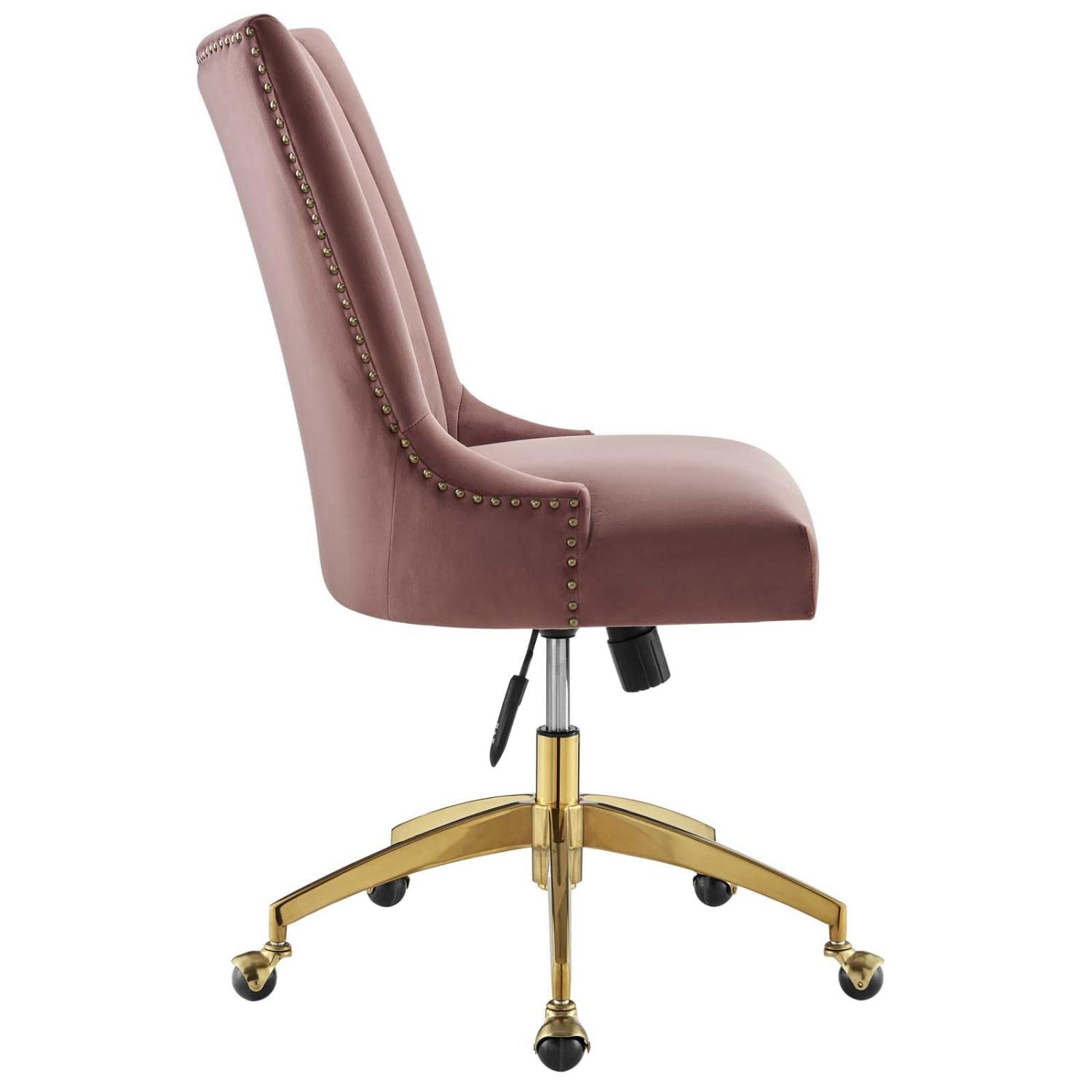Modway Empower Channel Tufted Performance Velvet Office Chair, Gold Dusty Rose