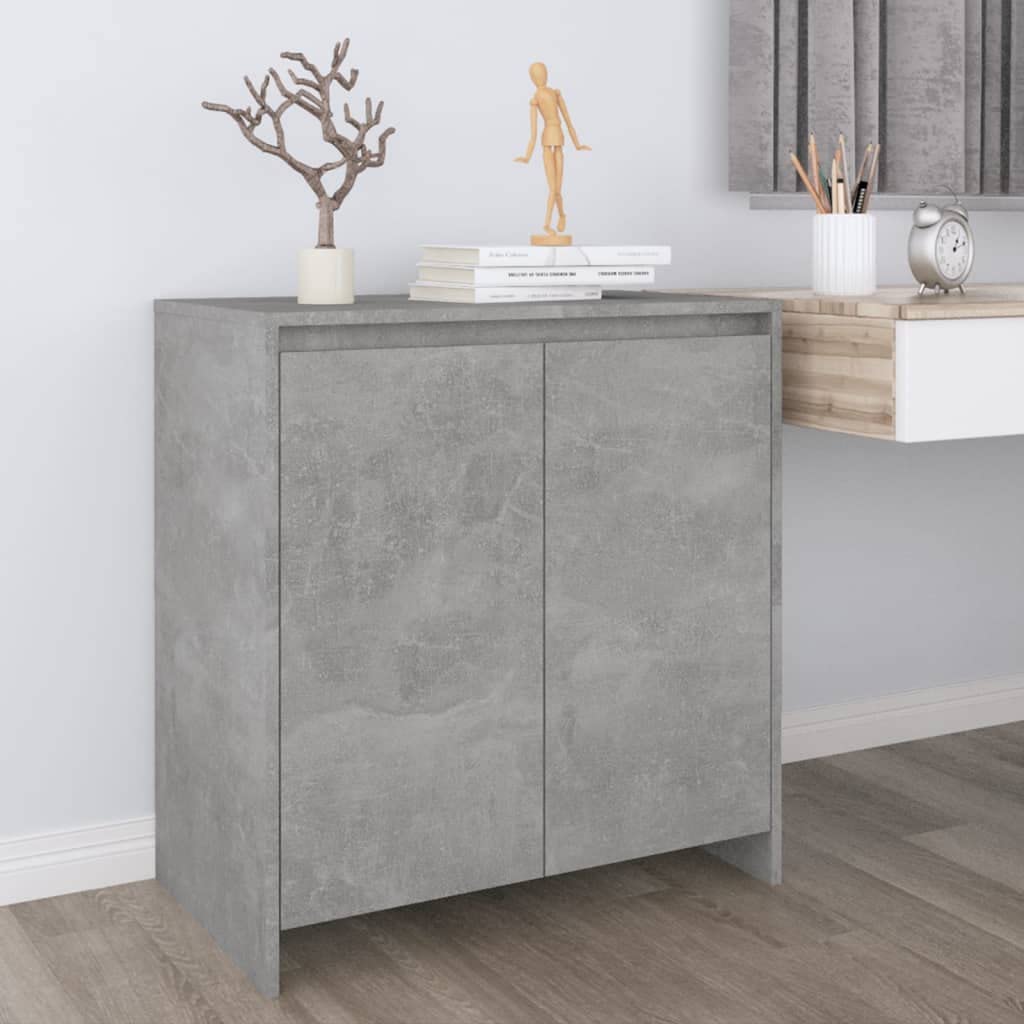 vidaXL Engineered Wood Sideboard - Concrete Gray - Ample Storage Space with 2 Doors - Decorative and Practical - Ideal for Displaying Objects