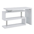 Sei Furniture Yates Multifunctional Corner/L Desk W/ Shelves, Whitechrome