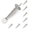 Homotek 8 Pack Heavy Duty Solid Rigid Door Stop With Soft Rubber Tip, Zinc Die Cast Door Stopper Protect Wall & Door, Satin Nick