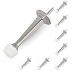 Homotek 8 Pack Heavy Duty Solid Rigid Door Stop With Soft Rubber Tip, Zinc Die Cast Door Stopper Protect Wall & Door, Satin Nick