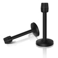 Door Stops 2 Pack, 5 Inch Long Door Stopper, Black Wall Mount Doorstops Stainless Steel Solid Rigid, No Odor Rubber Tip, Heavy D