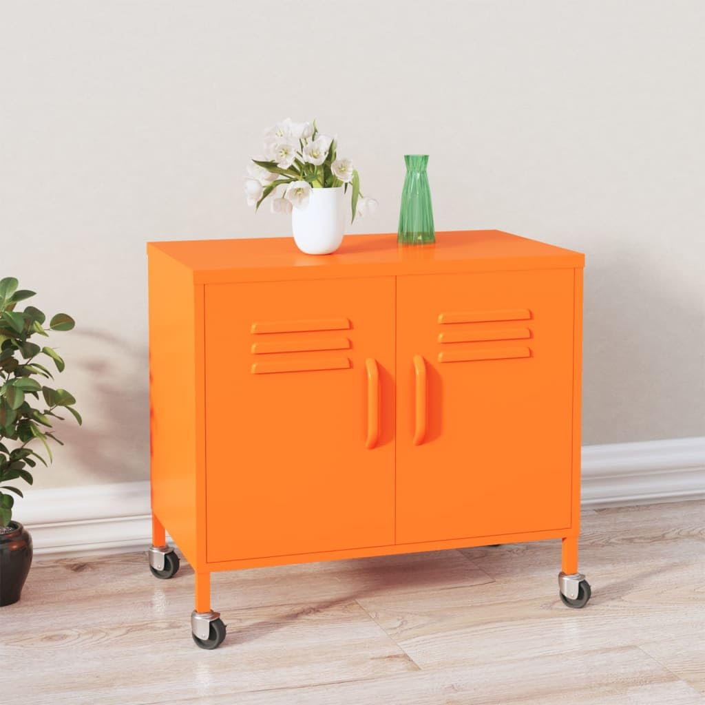 vidaXL Storage Cabinet Orange 23.6&quot;x13.8&quot;x19.3&quot; Steel