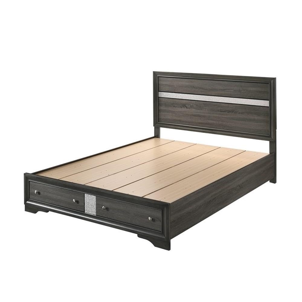 Acme Naima Queen Bed with Storage in Gray
