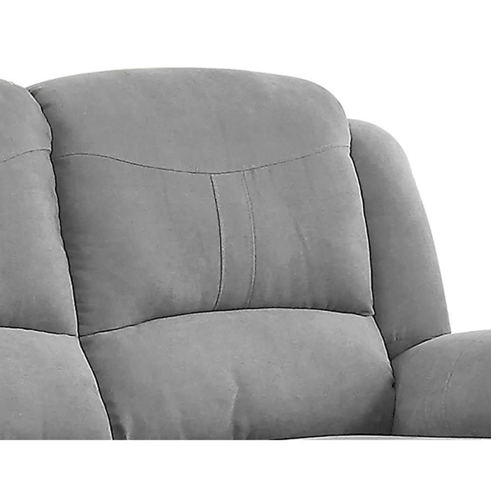 Acme Zorina Contemporary Fabric Upholstered Motion Sofa in Gray