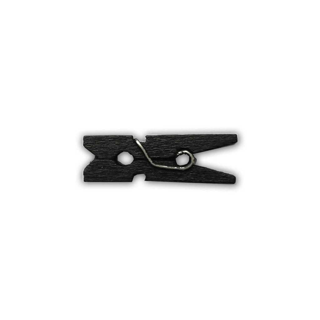 LWR CRAFTS Wooden Mini Clothespins 200 Per Pack 1' 2.5cm (Black)