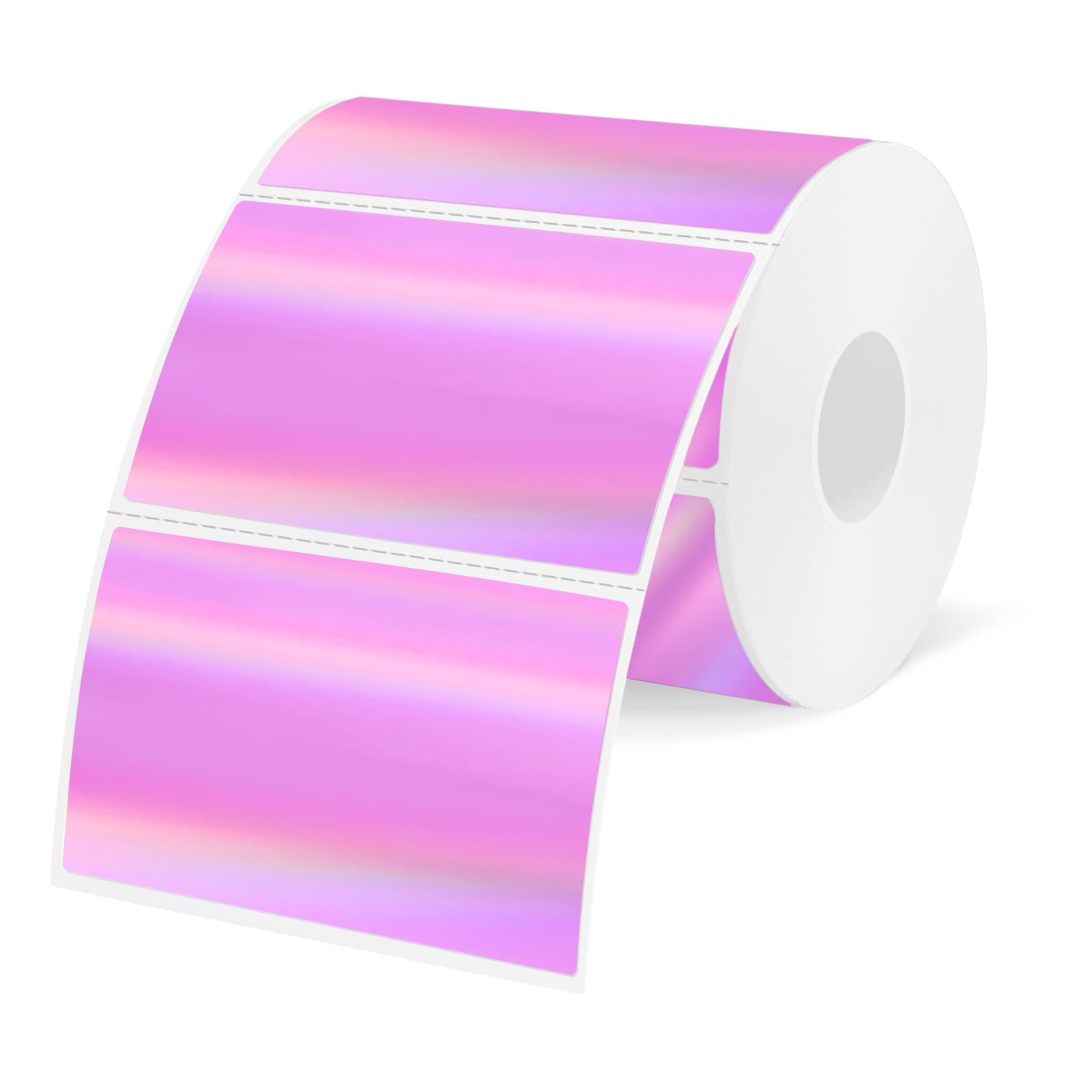 Yegawen 3X2 Inch Holographic Thermal Labels, Pink Thermal Sticker Labels, Rainbow Glitter Stickers For Price, Barcode, Mailing,