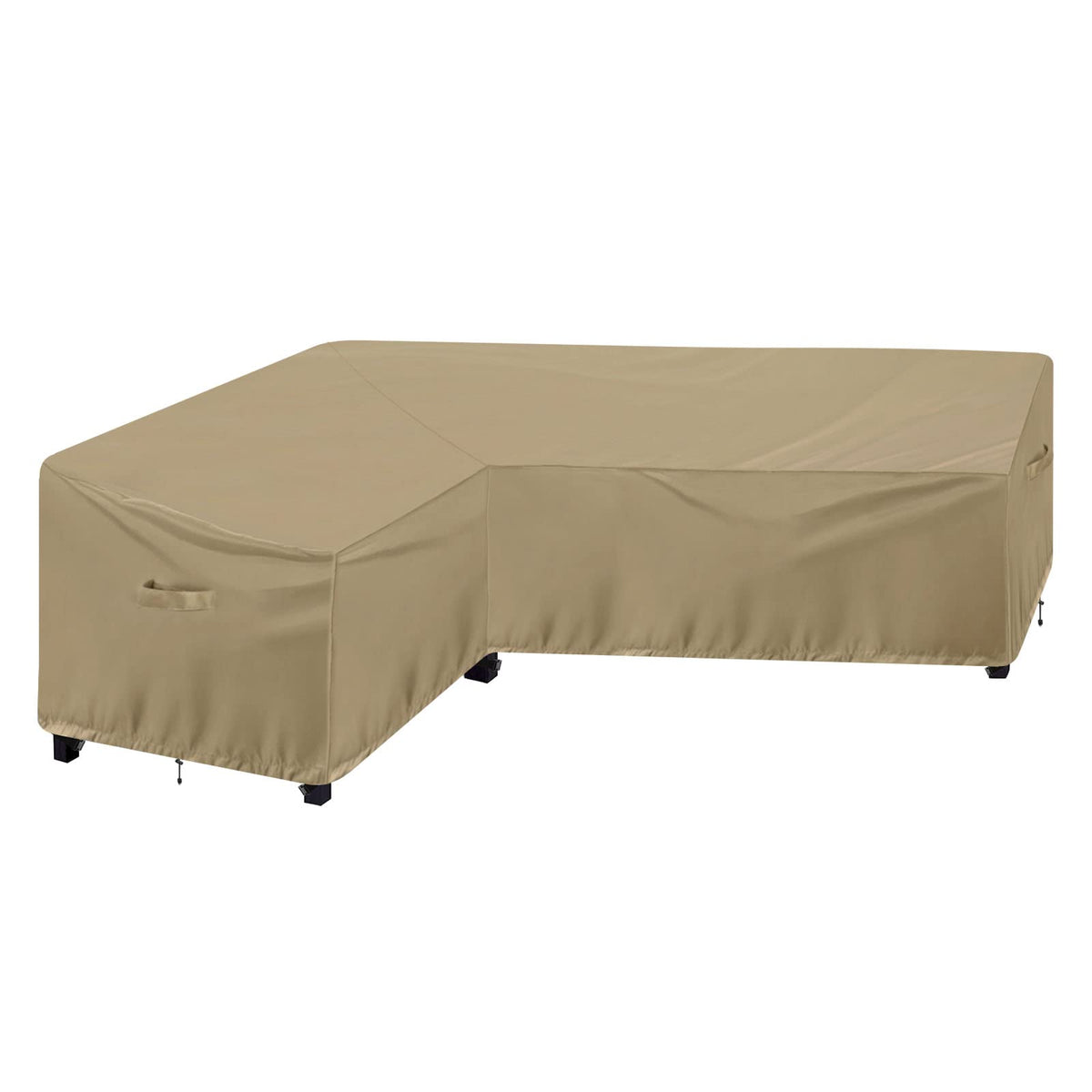 Outdoorlines Waterproof Outdoor Patio Sectional Cover - Uv Resistant & Windproof L-Shaped Patio Furniture Covers For Deck, Lawn And Backyard, 420D Heavy Duty Couch Cover, Left Facing, 83'X104', Camel