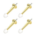Homotek 4 Pack Heavy Duty Solid Rigid Door Stop With Soft Rubber Tip, Zinc Die Cast Door Stopper Protect Wall & Door,Gold