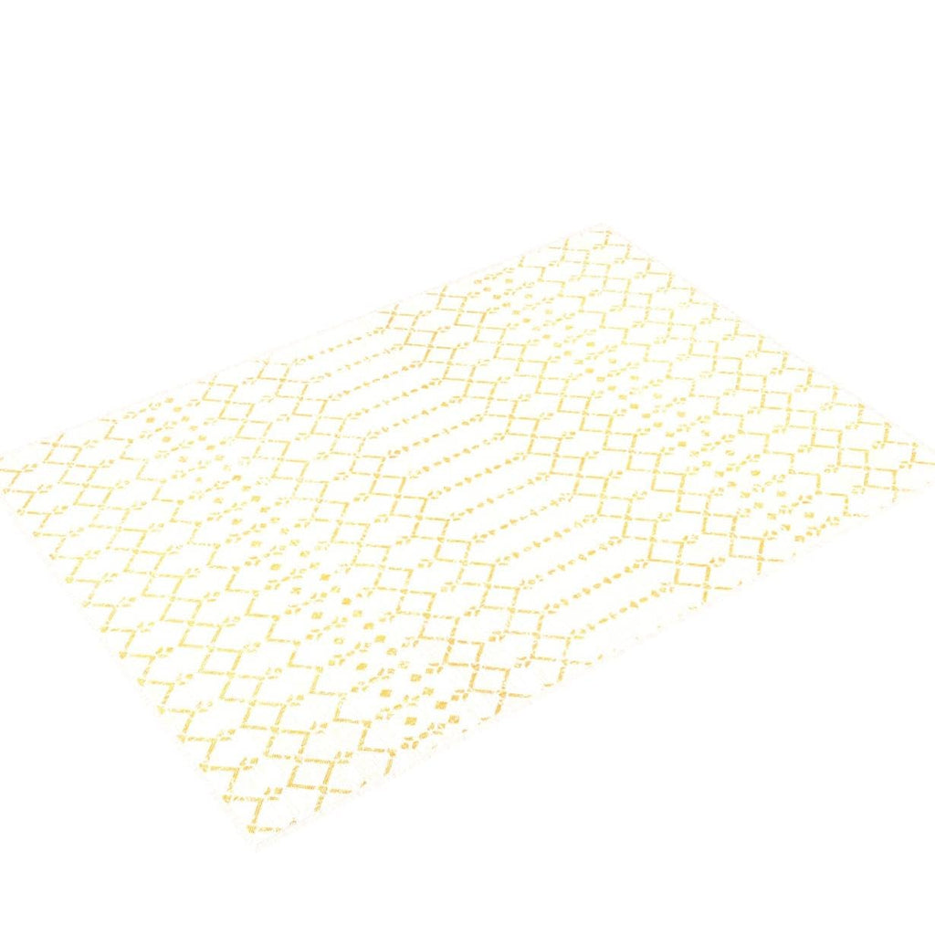 Jonathan Y Smb108J-8 Ourika Moroccan Geometric Textured Weave Indoor Outdoor Area-Rug, Coastal,Traditional,Transitional Easy Clean,Bedroom,Kitchen,Backyard,Patio, Non-Shed, Cream/Yellow, 8 X 10