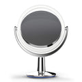 SuperGlow 9 Round Shaped Dual-sided Lighted Makeup Mirror, 1X/5X Magnifying Vanity Mirror, Brightness 1000Lux, 360 Degree Rotati