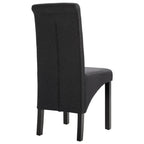 vidaXL Dining Chairs Set, 2-Piece, Dark Gray Fabric Upholstery, Comfortable Seating with Thick Soft Padding, Stable Rubberwood Frame, Ideal for Kitchen-Dining Room