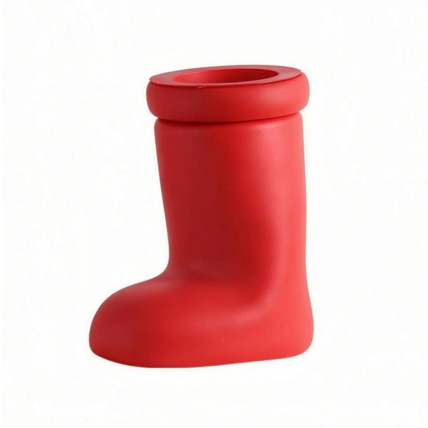 Ecomistiq Decorative Boot Tissue Box Holder Tabletop Matte Red Tissue Dispenser Compact Home Decor LongLasting For Living Room,