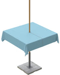 Queenker Sapphire Blue Outdoor Tablecloth With Umbrella Hole And Zipper, Solid Color Table Cover For Square Tables Waterproof Ta
