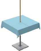 Queenker Sapphire Blue Outdoor Tablecloth With Umbrella Hole And Zipper, Solid Color Table Cover For Square Tables Waterproof Ta