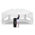 OASISHOME Pop-up Gazebo Instant Portable Canopy Tent 10 x20 , with 6 Removable Sidewalls, Windows, Stakes, Ropes, Carrying Bag