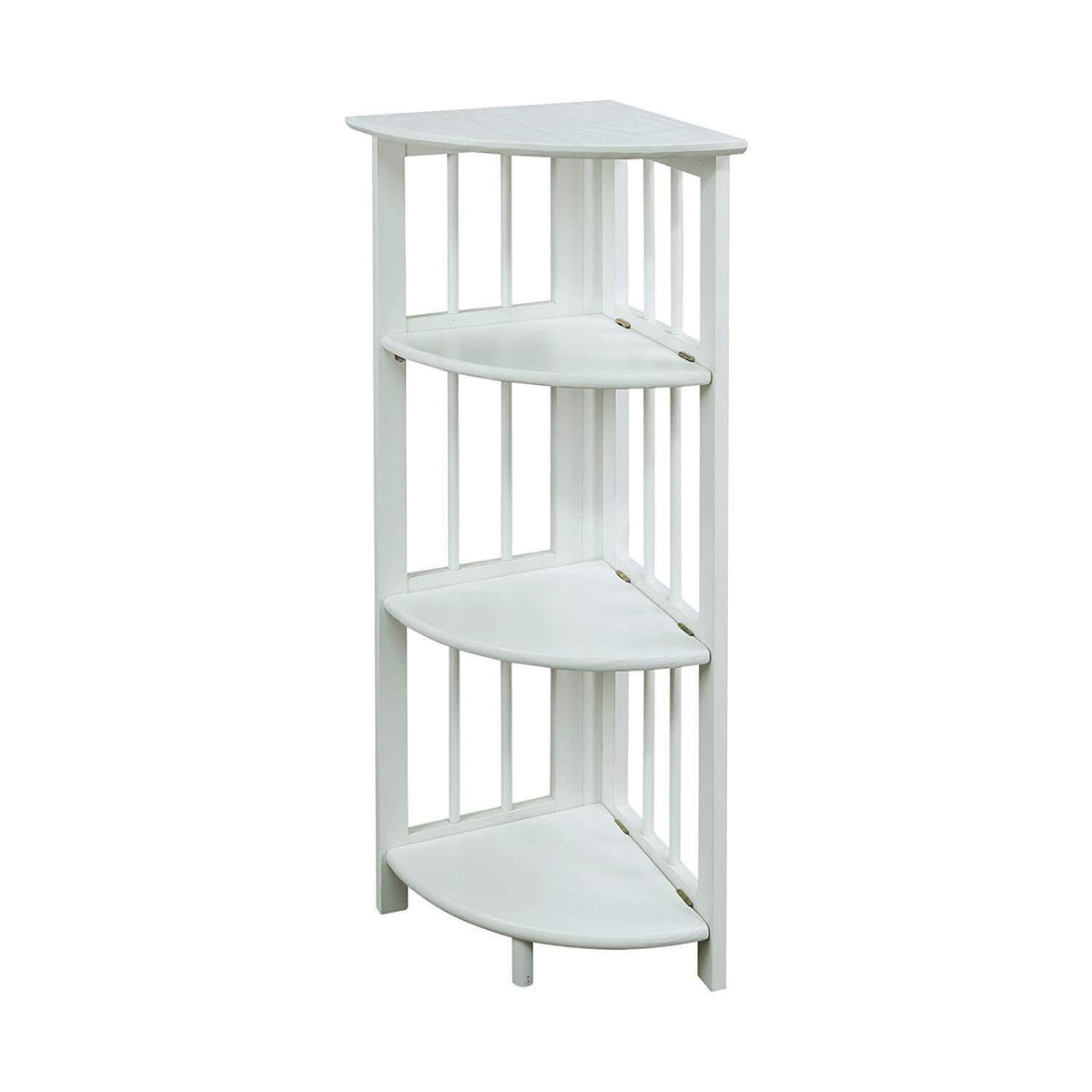 Casual Home 4-Shelves Corner Folding Bookcase, White