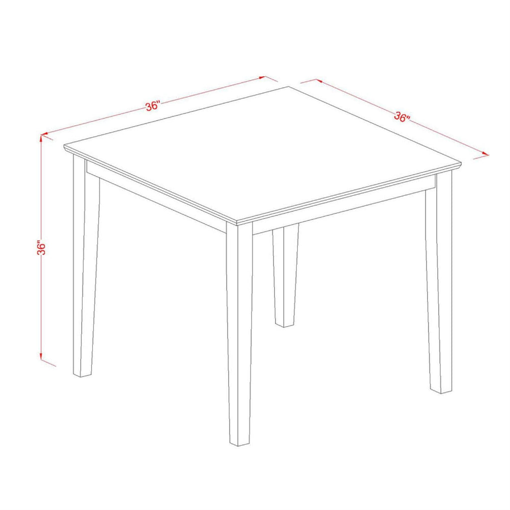 East West Furniture Sudbury PUBS3-OAK-C 3 Piece Kitchen Counter Set for Small Spaces Contains a Square Table and 2 Linen Fabric Dining Room Chairs, 36x36 Inch, Oak, 42x42 Inch, Buttermilk & Cherry