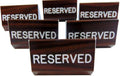 Reserved Sign For Church Pew Multipack With Large Dual Sided Script Clamp On 6 Inches Long For Social Distance Mass, Set Of 6