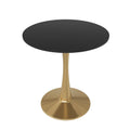 Bristol 24 round dining table Gold Base With Black Top