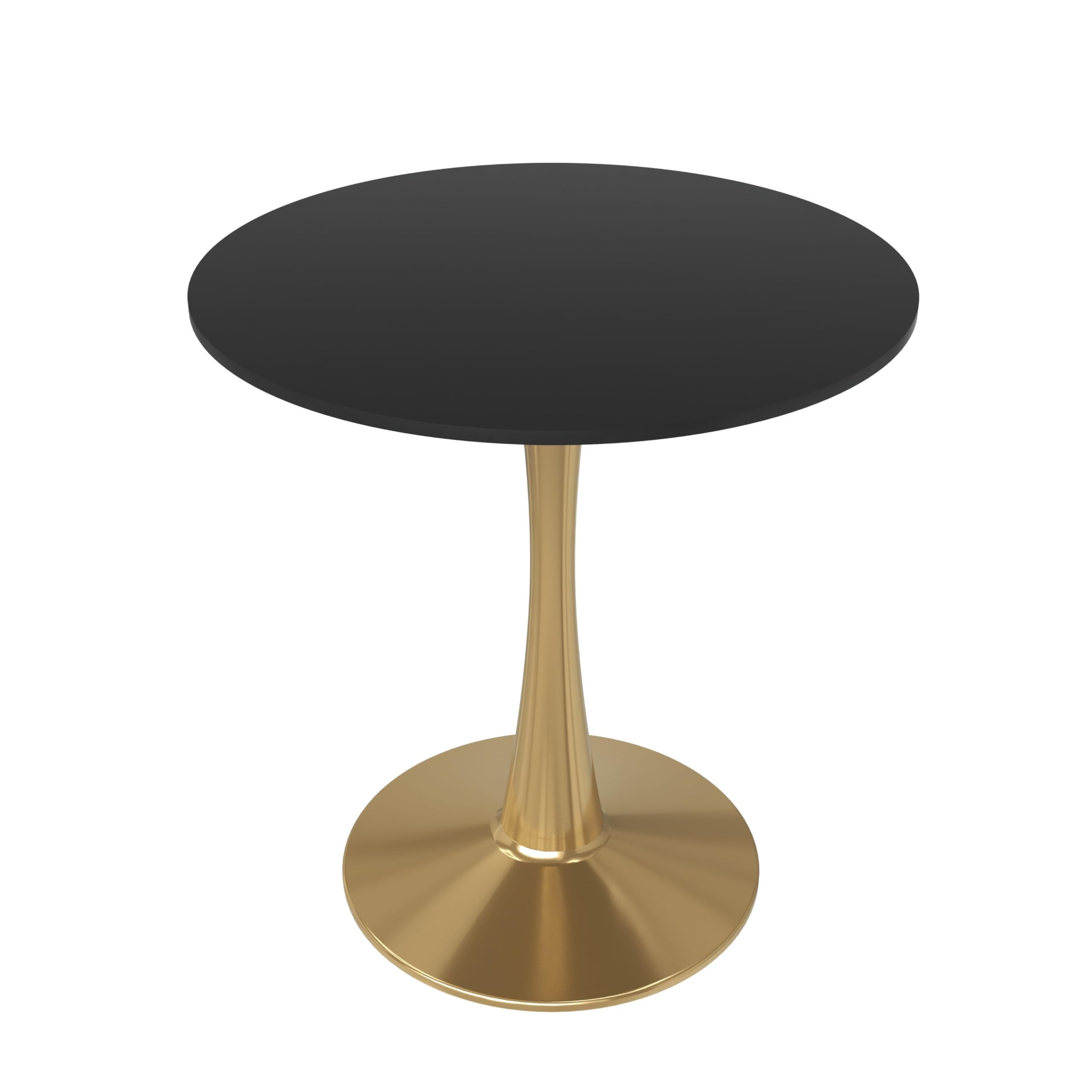 Bristol 24 round dining table Gold Base With Black Top