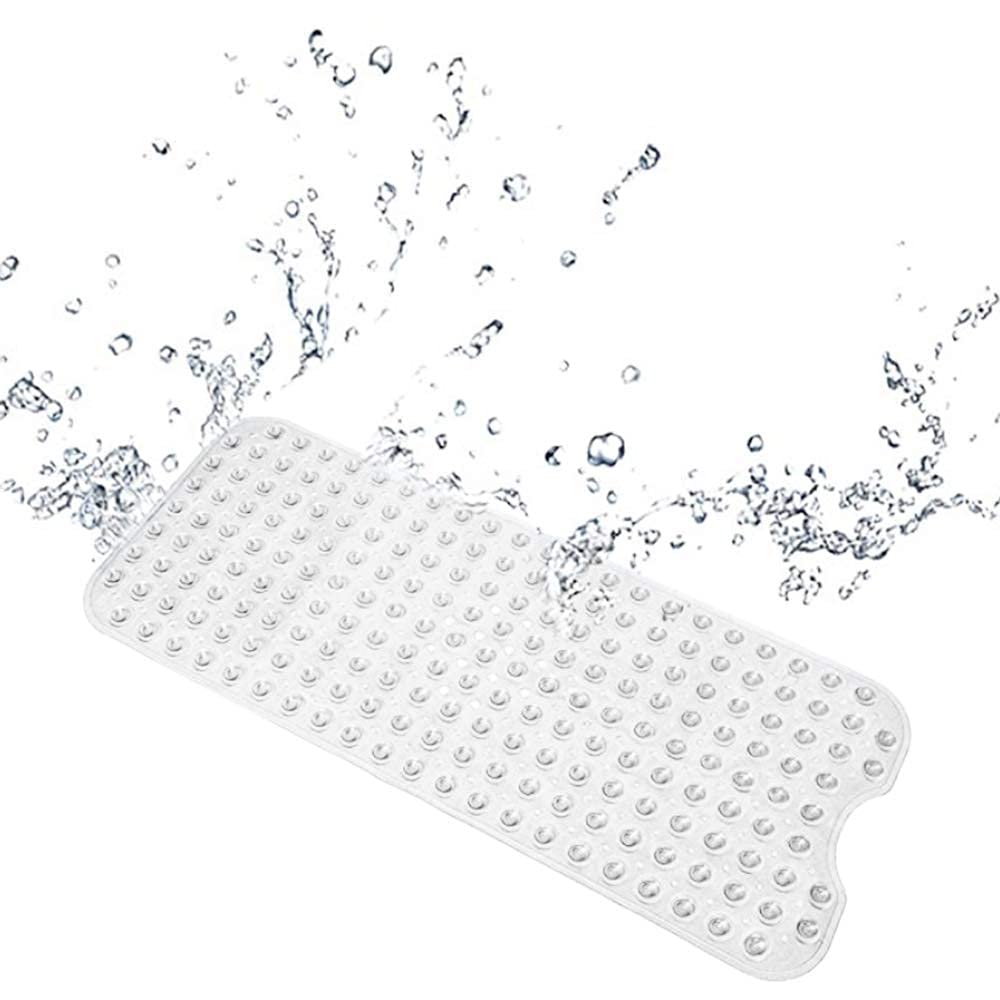 WHOLE MART 28 Inches PVC Non Slip Bathtub Mat Drainage Resistant Shower Mat Massage Floor Mat with Suction Cups for Bathroom Bal