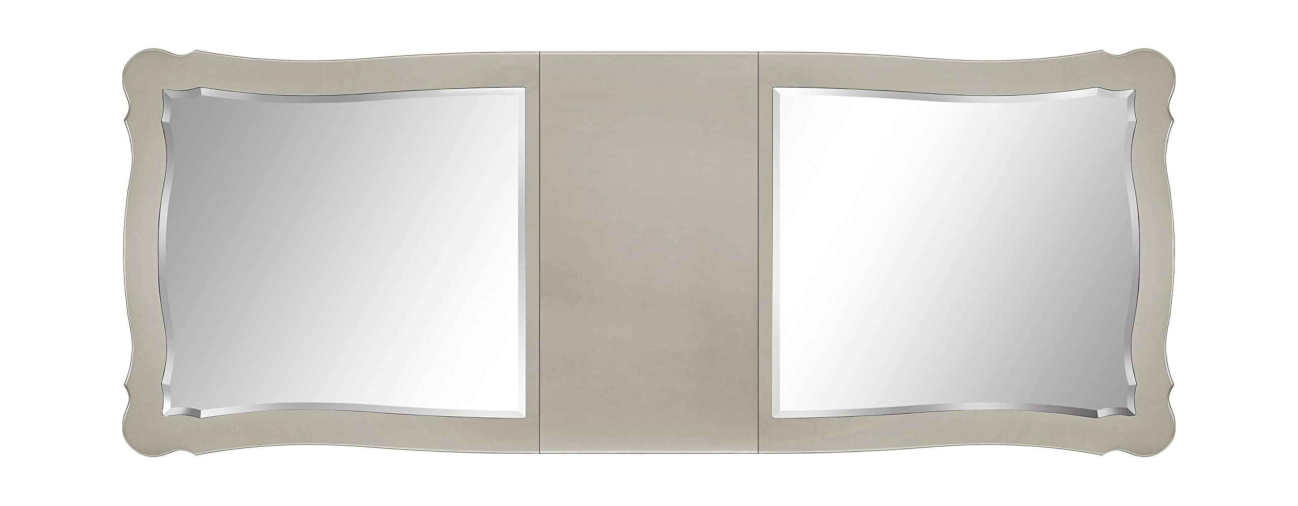 Acme Bently Mirror Top and Wooden Frame Dining Table in Beige