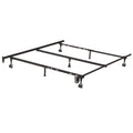 Kings Brand Furniture 7-Leg Adjustable Metal Bed Frame with Center Support Rug Rollers and Locking Wheels for Queen/Full/Full XL