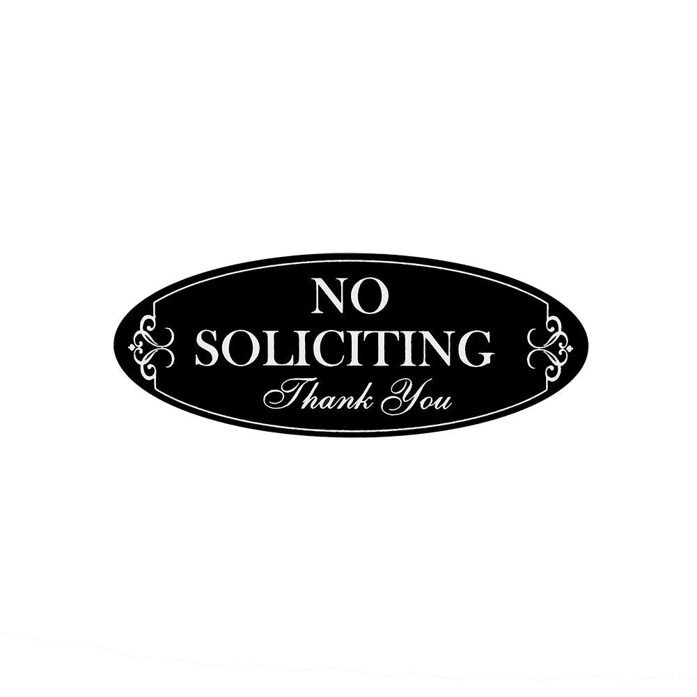 Waahome No Soliciting Sign For House Home, 2' X 5' Small Black No Soliciting Sign For Front Door