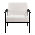 Comfort Pointe Milano Polyester Oatmeal Cream Stationary Black Metal Accent Chair