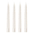 Berkebun White Spiral Taper Candles 10 inch -Set of 4 Tapered Candles, Dripless and Smokeless,Long Candle,Tall Candlesticks, Hom