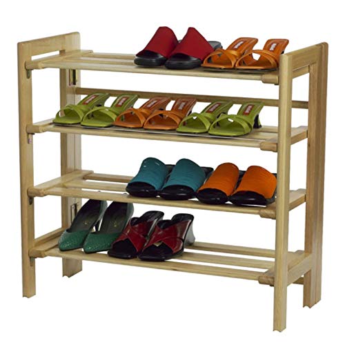 Ergode Clifford Shoe Rack | Holds 12 Pairs | Stackable Design | Solid Wood | Natural Finish | (81228-VV)