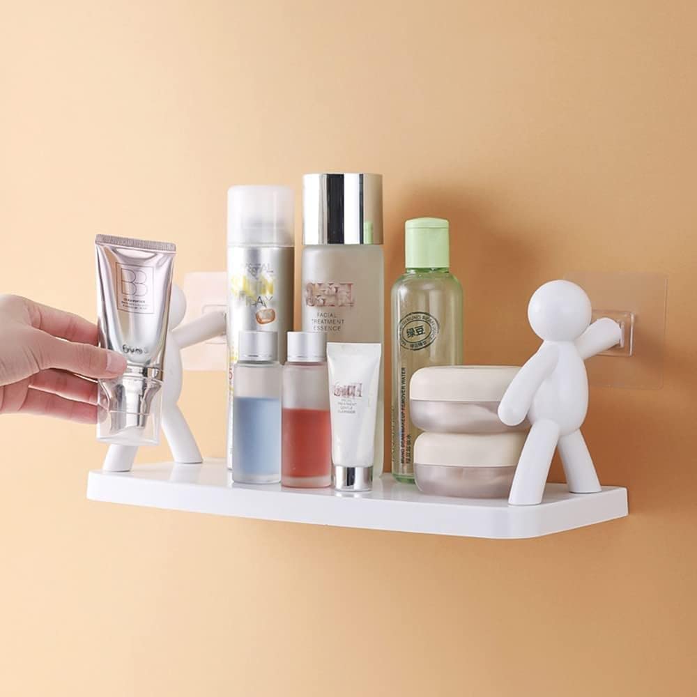 Wall Hanging For Bathroom Storage Human Hook Rack Floating Walls Ledge Bathroom Home Office Wall Shelves Wall Holder Plastic Rec
