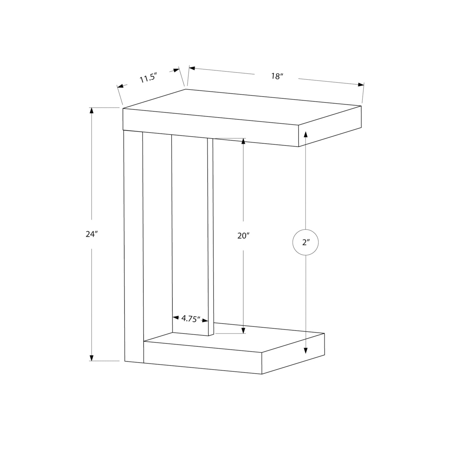 Monarch Specialties I Accent Table with Marble Look Top, Cappuccino