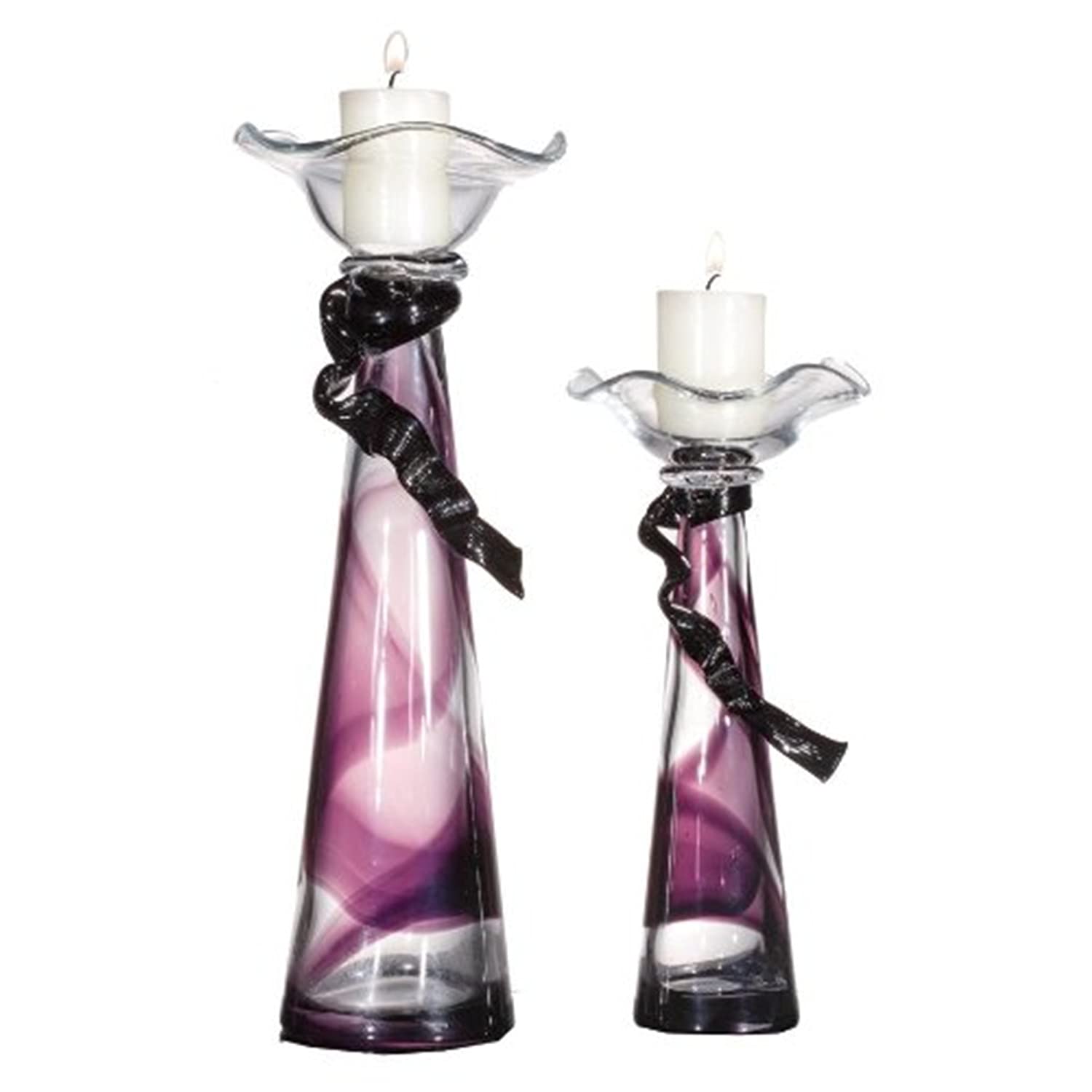 Ok Lighting 12.25" H Glass Candleholder
