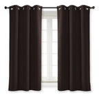 Nicetown Thermal Insulated Blackout Curtain And Drapery Triple Weave Soundproof Solid Ring Top Window Drape For Bedroom (Sold Individually, 42 Inches By 63 Inch, Toffee Brown)