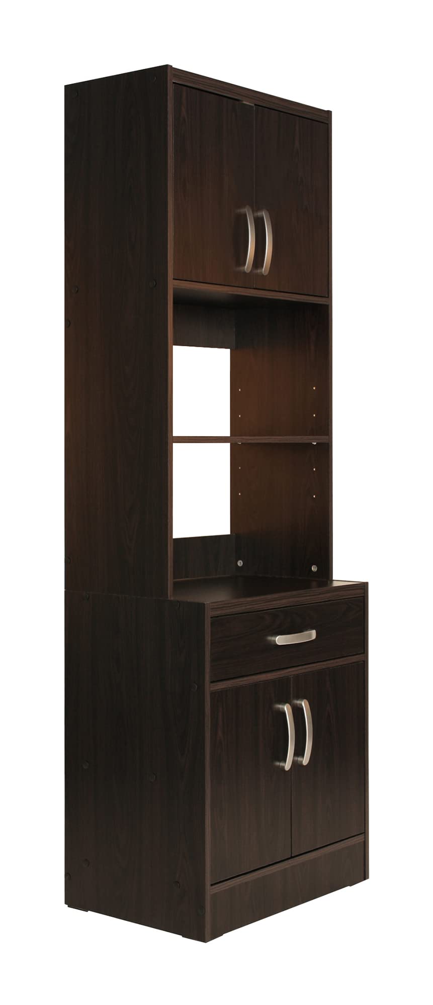 Carell Furniture Modern Tall Wooden Kitchen Pantry in Tobacco