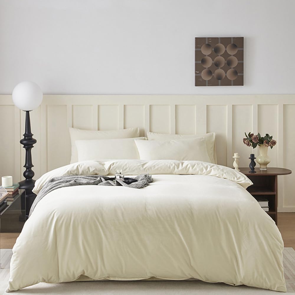Clothknow White Comforter Set California King White Velvet Bedding Comforter Sets Fluffy Comforter White Bedding Sets Soft White Comforter 3Pcs White Comforter Sets Cal King