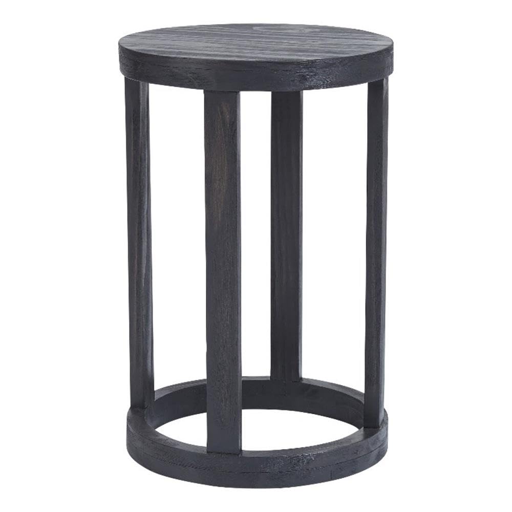Progressive Furniture Brie Wood Chairside Table In Dark Gray