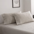 Simple&Opulence 100% French Linen Pillowcase King Size-Set Of 2- Washed Solid Color Pillow Cases Embroidered -Soft And Durable (