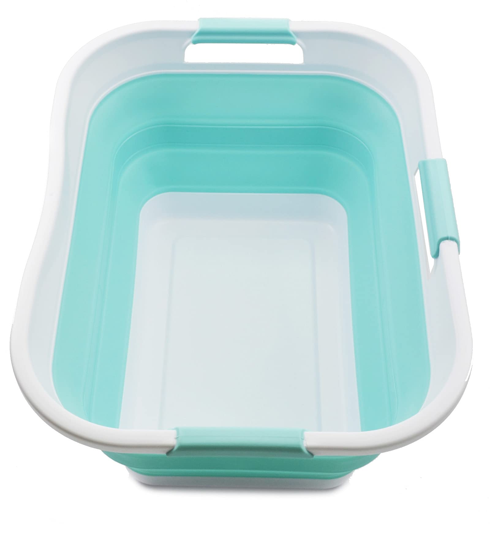 SAMMART 30L (8 gallon) Collapsible Plastic Laundry Basket - Foldable Pop Up Storage Container/Organizer - Portable Washing Tub -