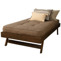 Kodiak Furniture Boho Wood Pop Up Bed in Walnut Brown w/Linen Stone Mattress